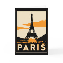 paris art deco retro travel poster greeting cards