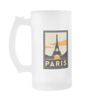 paris art deco retro travel poster coffee mug