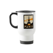 paris art deco retro travel poster mug