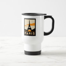 paris art deco retro travel poster mug