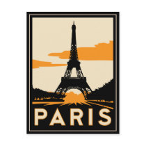 paris art deco retro travel poster postcard