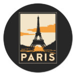 paris art deco retro travel poster sticker