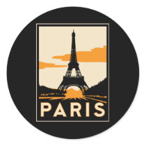 paris art deco retro travel poster sticker