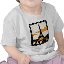 paris art deco retro travel poster t-shirt