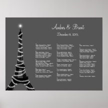 Paris at Night Seating Chart Posters