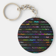 Paris Black Background Keychain