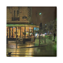 Paris Cafe at Night Magnet