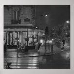 Paris Cafe at Night Poster