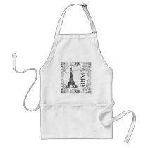 Paris Eiffel Tower and Scrolls Apron