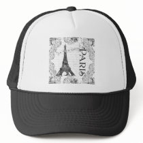 Paris Eiffel Tower and Scrolls Hats