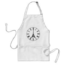 Paris Eiffel Tower Clock French Aprons