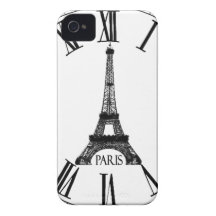 Paris Eiffel Tower Clock French iPhone 4 Case-Mate Case
