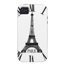Paris Eiffel Tower Clock French iPhone 4/4S Case