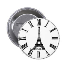 Paris Eiffel Tower Clock French Pin