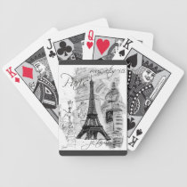 Paris Eiffel Tower Collage playing cards