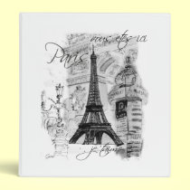 Paris Eiffel Tower Collage Scene Binder binders