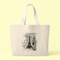 Paris Eiffel Tower French Scene Collage bags