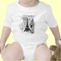 Paris Eiffel Tower French Scene Collage t-shirts