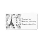 Paris Eiffel Tower French Scrolls Address Label