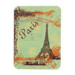 Paris Eiffel Tower in Green Rectangular Magnets