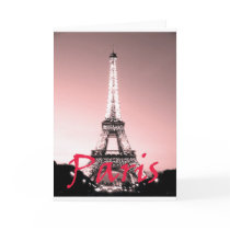 Paris Eiffel Tower Pink Cards
