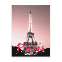 Paris Eiffel Tower Pink Postcard