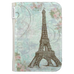 Paris Eiffel Tower & Pink Roses Kindle Case
