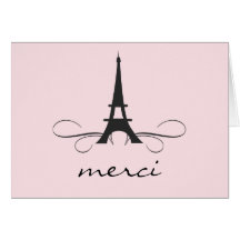 Paris Eiffel Tower Thank You Note card