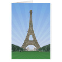 Paris: Eiffel Tower: Vector Drawing: Cards