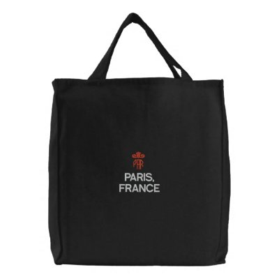 PARIS, FRANCE  BLACK TOTE CANVAS BAGS