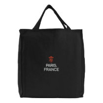 PARIS, FRANCE  BLACK TOTE CANVAS BAGS