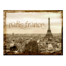 paris france vintage look post card