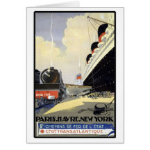 Paris Havre New York Card