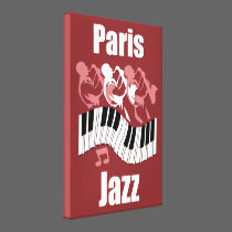 Paris jazz canvas prints