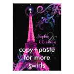 Paris La Nuit, eiffel tower wedding  invitations