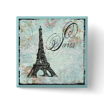 Paris La Tour Eiffel French Design Pinback Button