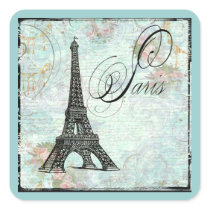 Paris La Tour Eiffel French Design Square Sticker