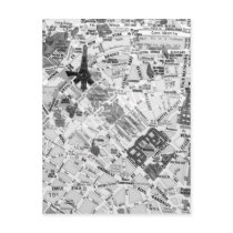 paris map postcard