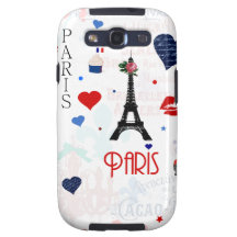 Paris pattern with Eiffel Tower Samsung Galaxy S3 Cover