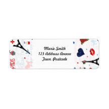 Paris pattern with Eiffel Tower Labels