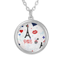 Paris pattern with Eiffel Tower Pendants