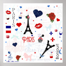 Paris pattern with Eiffel Tower Print
