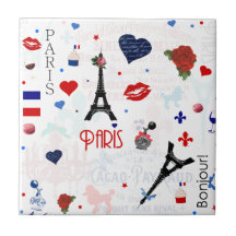 Paris pattern with Eiffel Tower Tiles