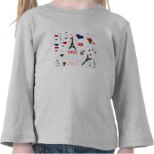 Paris pattern with Eiffel Tower Tshirts