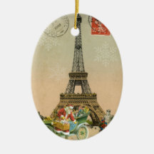 Paris Père Noël et ornement de Noël de bonhomme de