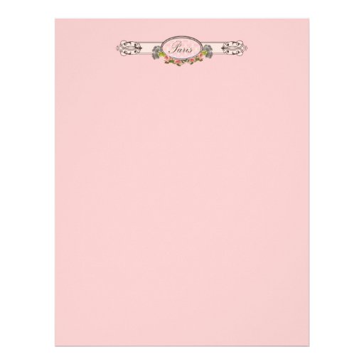 Paris Pink Roses Vintage Style Letterhead