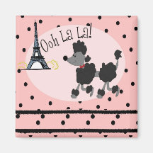 Paris Poodle Refrigerator Magnets