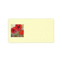 Paris' Red Poppies II Address Label