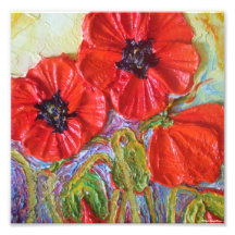 Paris' Red Poppies II Fine Art Poster Photographic Print