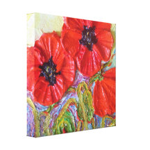 Paris' Red Poppies II Gallery Wrapped Canvas Print